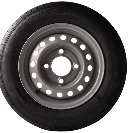 Cantonal Roue complète - pneu 155R13 + jante - pas 4x130 - capacité de charge 500 kg - diamètre du moyeu 85 mm