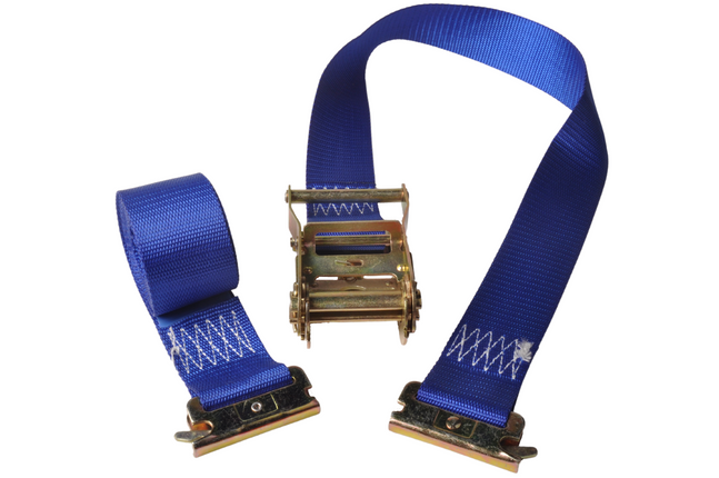 Cantonal Sangle d'arrimage - 400x5 cm - charge de rupture 500 kg - 2 parties - avec cliquet et anneau d’arrimage