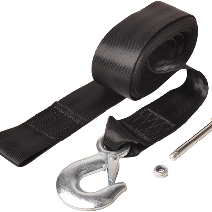 Cantonal Sangle de treuil avec crochet de sécurité – 5 cm x 6,1 mètres – 612 kg – avec boulon