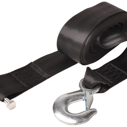 Cantonal Sangle de treuil avec crochet de sécurité – 5 cm x 6,1 mètres – 612 kg – avec boulon