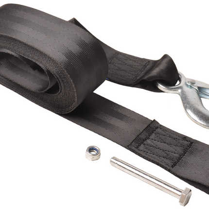 Cantonal Sangle de treuil avec crochet de sécurité – 5 cm x 6,1 mètres – 612 kg – avec boulon