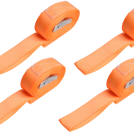 Cantonal Sangles d'arrimage orange 195x2,5 cm (250 kg) 2 parties - Set de 4 pièces