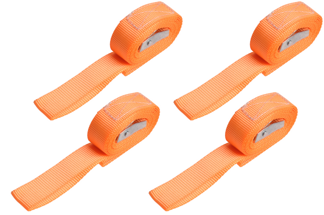 Cantonal Sangles d'arrimage orange 195x2,5 cm (250 kg) 2 parties - Set de 4 pièces