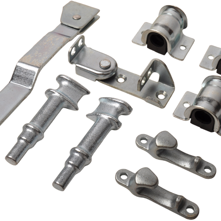 Cantonal Serrure à barre galvanisée - droite - pour barre de Ø22 mm