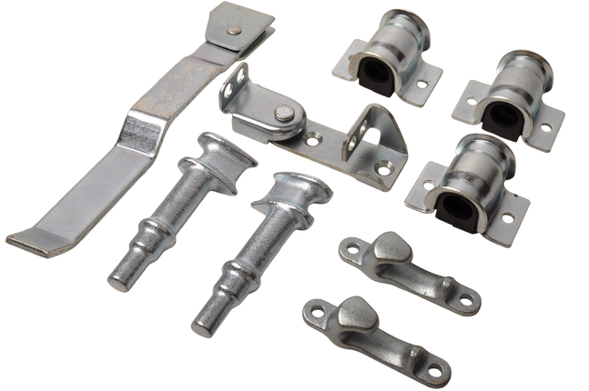 Cantonal Serrure à barre galvanisée - droite - pour barre de Ø22 mm