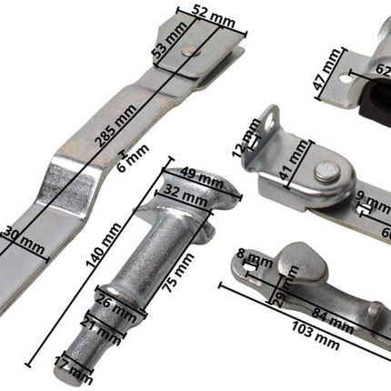 Cantonal Serrure à barre galvanisée - droite - pour barre de Ø22 mm