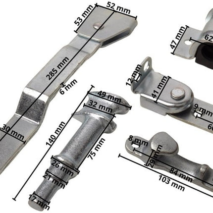 Cantonal Serrure à barre galvanisée - gauche - pour barre de Ø22 mm