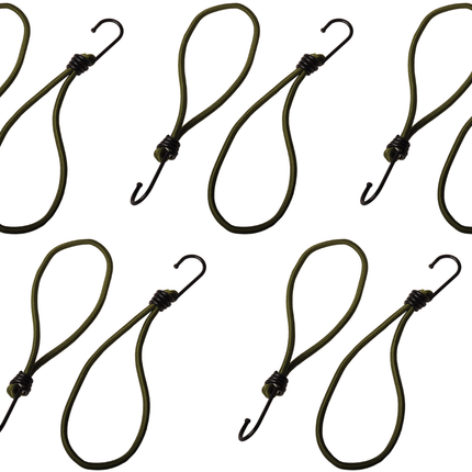 Cantonal Set de 10 élastiques de serrage avec crochet (vert foncé) 230 mm