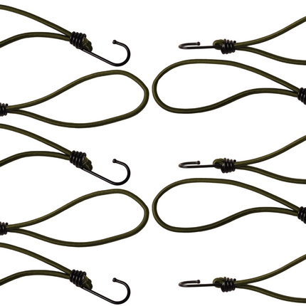 Cantonal Set de 10 élastiques de serrage avec crochet (vert foncé) 230 mm