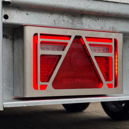 Cantonal Set de 2 grilles de protection Multiled 4 - 253x141x63,7 mm - avec triangle libre - en acier inoxydable - montage sans perçage