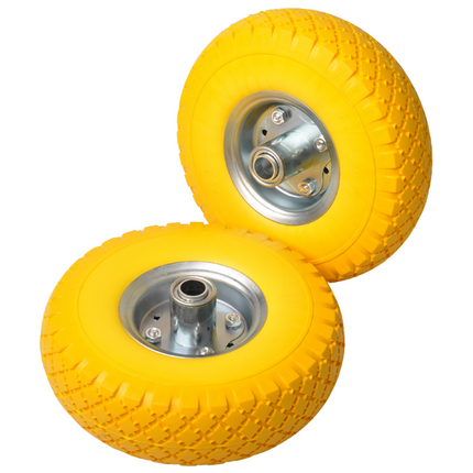 Cantonal Set de deux roues de chariot haut de gamme 3.00-4 anti-crevaison – diamètre du moyeu 20 mm – longueur du moyeu 55 mm