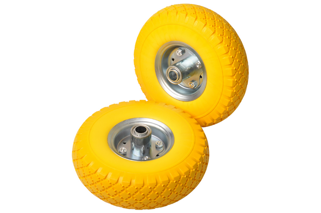 Cantonal Set de deux roues de chariot haut de gamme 3.00-4 anti-crevaison – diamètre du moyeu 20 mm – longueur du moyeu 55 mm