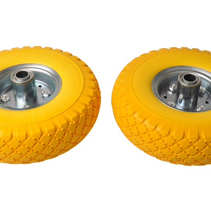 Cantonal Set de deux roues de chariot haut de gamme 3.00-4 anti-crevaison – diamètre du moyeu 20 mm – longueur du moyeu 55 mm