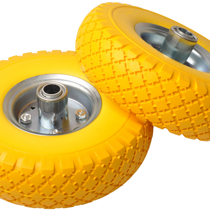 Cantonal Set de deux roues de chariot haut de gamme 3.00-4 anti-crevaison – diamètre du moyeu 20 mm – longueur du moyeu 55 mm