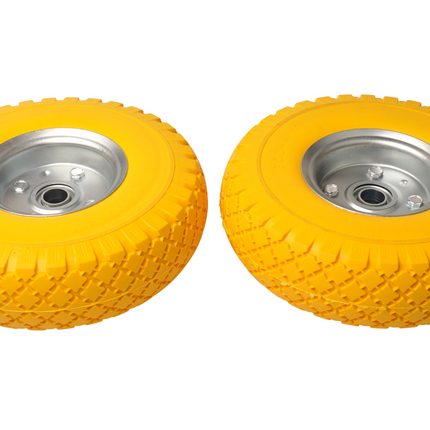 Cantonal Set de deux roues de chariot haut de gamme 3.00-4 anti-crevaison – diamètre du moyeu 20 mm – longueur du moyeu 55 mm