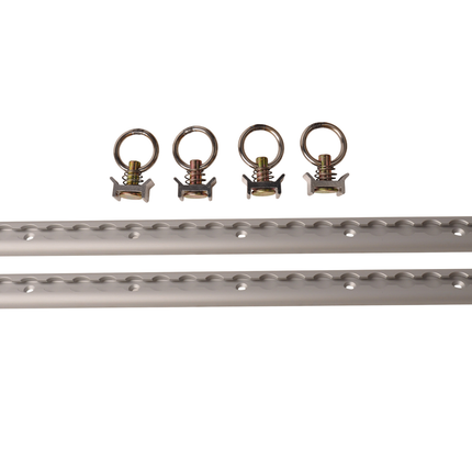 Cantonal Set de rails d'arrimage en aluminium - 60 cm de longueur - 45 mm de largeur - 500 kg de charge de rupture - 2 pièces
