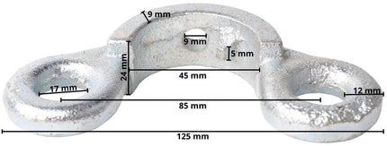 Cantonal Support de cloison avec 2 œillets 130 mm