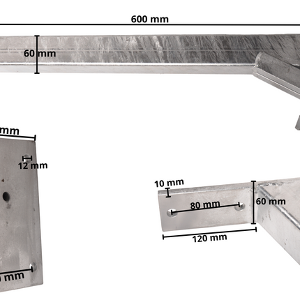 Cantonal Support de treuil pour Treuil manuel - acier galvanisé