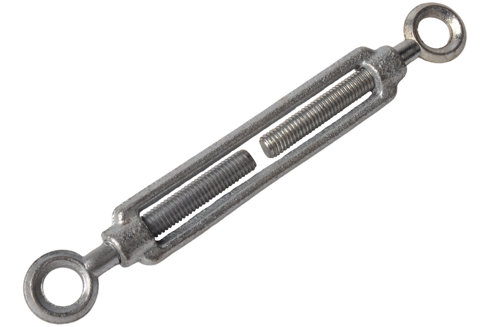 Cantonal Tendeur en acier galvanisé avec fil d'acier M8 - tourné vers l'extérieur 230 mm - tourné vers l'intérieur 150 mm