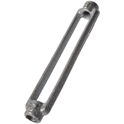 Cantonal Tendeur en acier galvanisé avec fil d'acier M8 - tourné vers l'extérieur 230 mm - tourné vers l'intérieur 150 mm