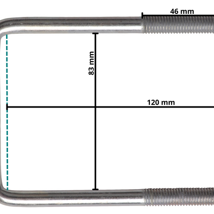 Cantonal U-boulons / courroies M10 120x83 mm