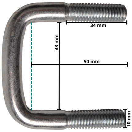 Cantonal U-boulons / Plaquettes d'assemblage M10 50x43 mm