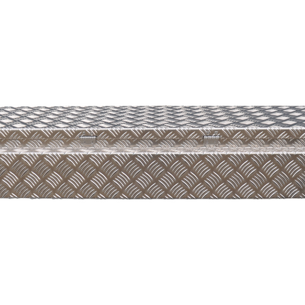 De Haan DE HAAN BOX HE - 1200x380x190 mm - boîte à timon en tôle d'aluminium à damier, étanche à l'eau et à la poussière - équipée de grenouillères remorques