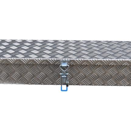 De Haan De Haan Box HM - 900x320x150 mm - boîte à timon en tôle striée en aluminium, étanche à l'eau et à la poussière - avec grenouillère remorque