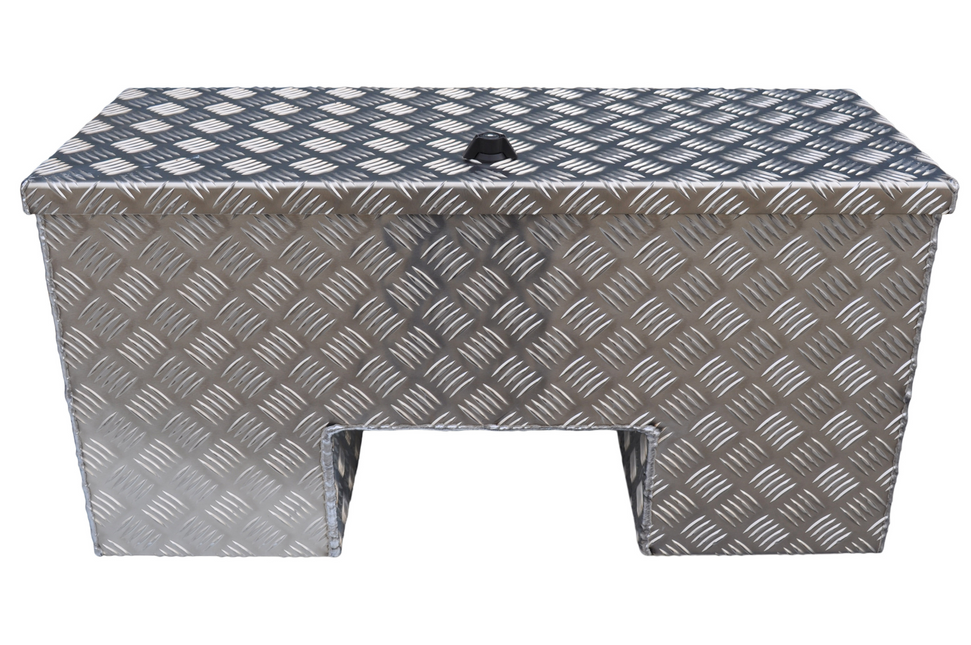 De Haan DE HAAN BOX IN - 800x350x400 mm - boîte à timon en aluminium à damier - équipé d'une serrure papillon
