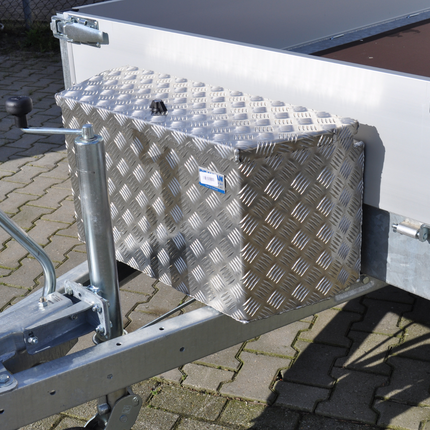 De Haan DE HAAN BOX PBV - boîte à timon en tôle d'aluminium, étanche à l'eau et à la poussière, 750x320x400 mm - équipé d'une serrure papillon