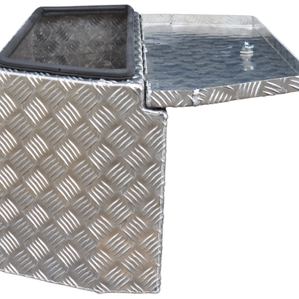 De Haan DE HAAN BOX PBV - boîte à timon en tôle d'aluminium, étanche à l'eau et à la poussière, 750x320x400 mm - équipé d'une serrure papillon