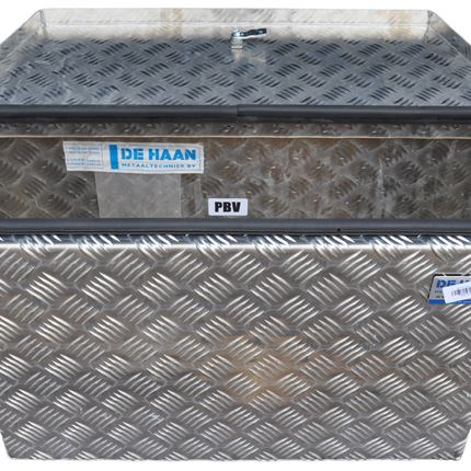 De Haan DE HAAN BOX PBV - boîte à timon en tôle d'aluminium, étanche à l'eau et à la poussière, 750x320x400 mm - équipé d'une serrure papillon