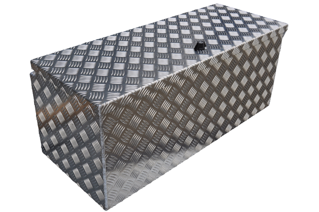 De Haan DE HAAN BOX W - 900x380x380 mm - boîte à timon en tôle striée en aluminium, étanche à l'eau et à la poussière - avec serrure à papillon, serrures à tendeur ou serrure en T