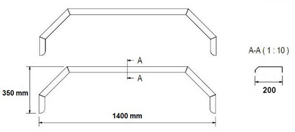 De Haan Garde boue Alu Tandem 5-Côtés 1400x200x350 mm