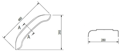 De Haan Garde boue original Stema Plastique 460x280x310 mm - circonférence 500 mm