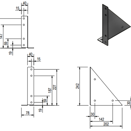 De Haan Supports de montage De Haan pour bacs sous plan - OK/O/OS/OM/OL