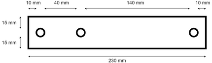 Eduard Barre de liaison pour support de treuil - timon 230x40 mm