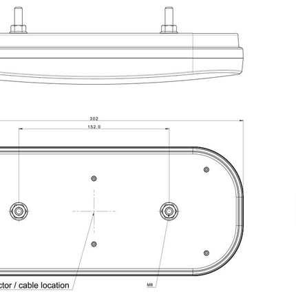 Fristom Fristom FT-610 gauche - LED 302x130x51 mm - avec affichage dynamique - 100 cm de câble détaché