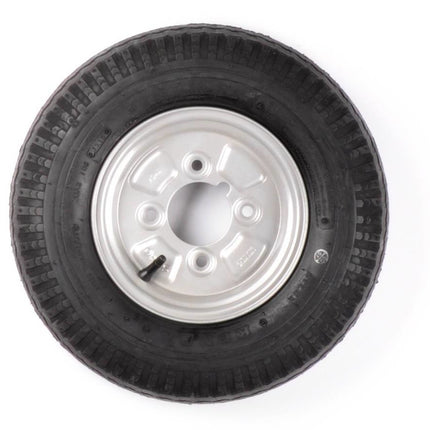 Kargotrail Roue complète 10 pouces - Pneu 145/80R10(145R10) + Jante - Graisseur Cercle de trous : 4x101,6 - 375 kg - 4PR - Moyeu de 67 mm de diamètre