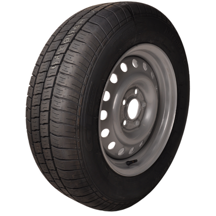 Kargotrail Roue complète 195/70 R15 Pneu + Jante (cercle de trous 5x112) 900kg Diamètre du moyeu 67 mm