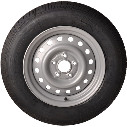 Kargotrail Roue complète 195/70 R15 Pneu + Jante (cercle de trous 5x112) 900kg Diamètre du moyeu 67 mm