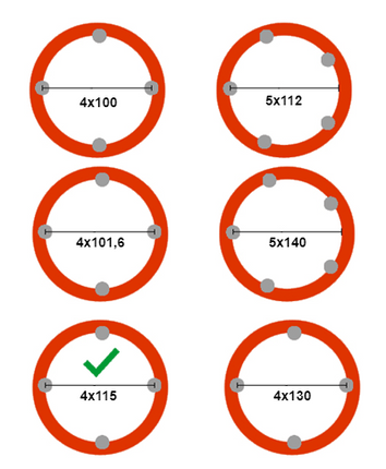 Kenda Jante de remorque 8 pouces - 2.50Ax8 - entraxe : 4x115 - capacité de charge : 345 kg - diamètre de moyeu : 85 mm - ET0