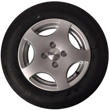 Kenda Roue complète avec jante en alliage léger 155/80R13 - capacité de charge de 500 kg - entraxe 4x100 - diamètre du moyeu 57 mm