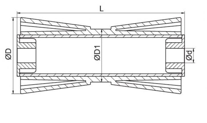 Knott 133x58.5 mm diabolo orange/jaune diamètre du moyeu 17 mm - matériau PU