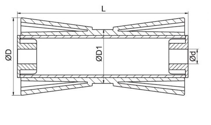 Knott 194x61 mm diabolo jaune 17 mm diamètre du moyeu