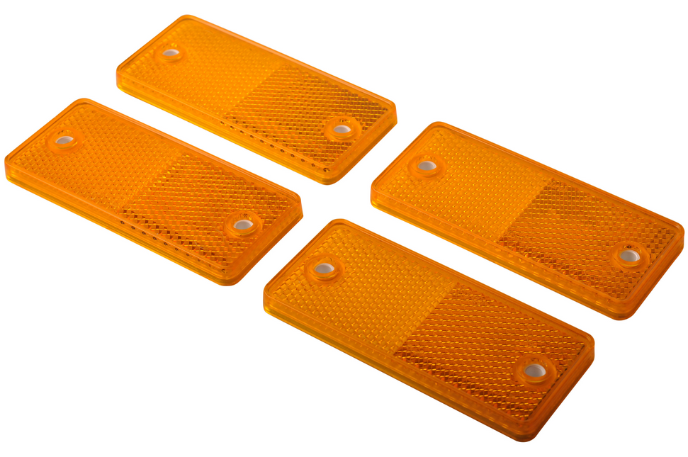 Knott Catadioptres orange/jaune 90x40 mm - trous de vis - 4 pièces