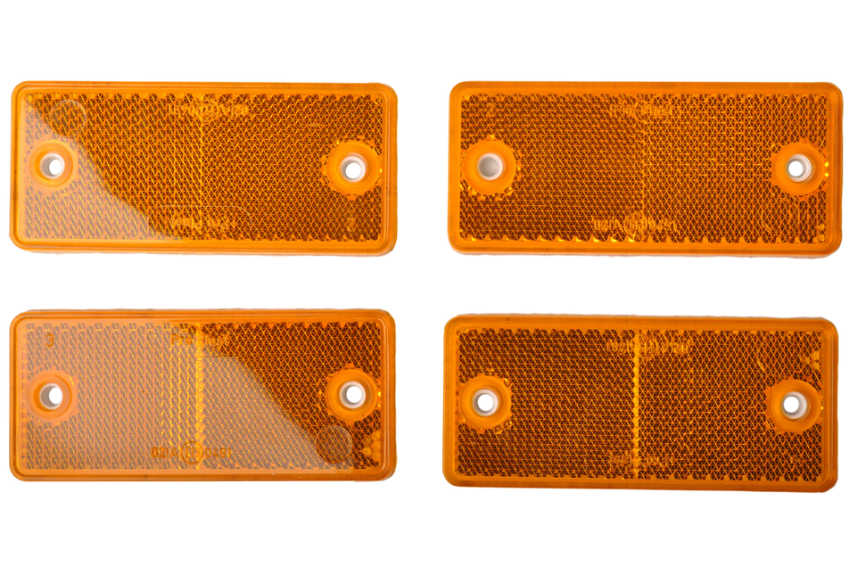 Knott Catadioptres orange/jaune 90x40 mm - trous de vis - 4 pièces