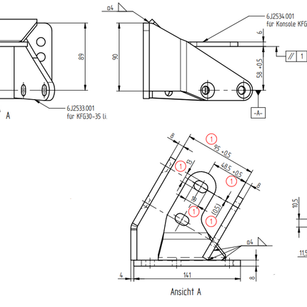 Knott Console de roue d'appui de frein à inertie KFG30/KFG35 - kit de montage inclus