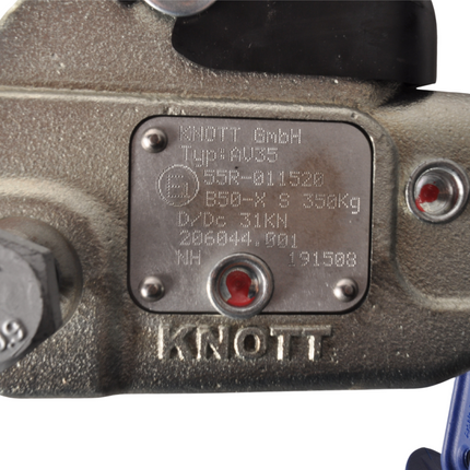 Knott Knott AV35 - rond 60 mm - 3500 kg - Boîtier d'attelage freinée avec serrures intégrées