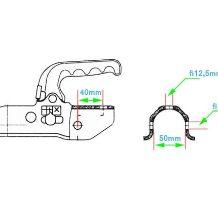 Knott Knott KK14A - rond 50 mm - 1400 kg - Boîtier d'attelage freinée
